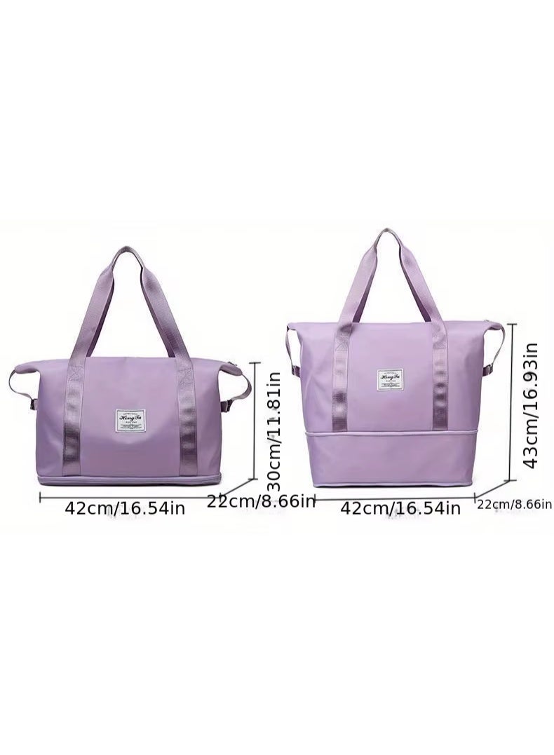 شنطة سفر كبيرة السعة وقابلة للطي بحجم محمول وخفيف الوزن من قماش اوكسفورد مقاوم للماء، شنطة لحمل امتعة السفر، قابلة للتوسيع للمبيت والرياضة وصالة الالعاب الرياضيات والاجازة - Image 2